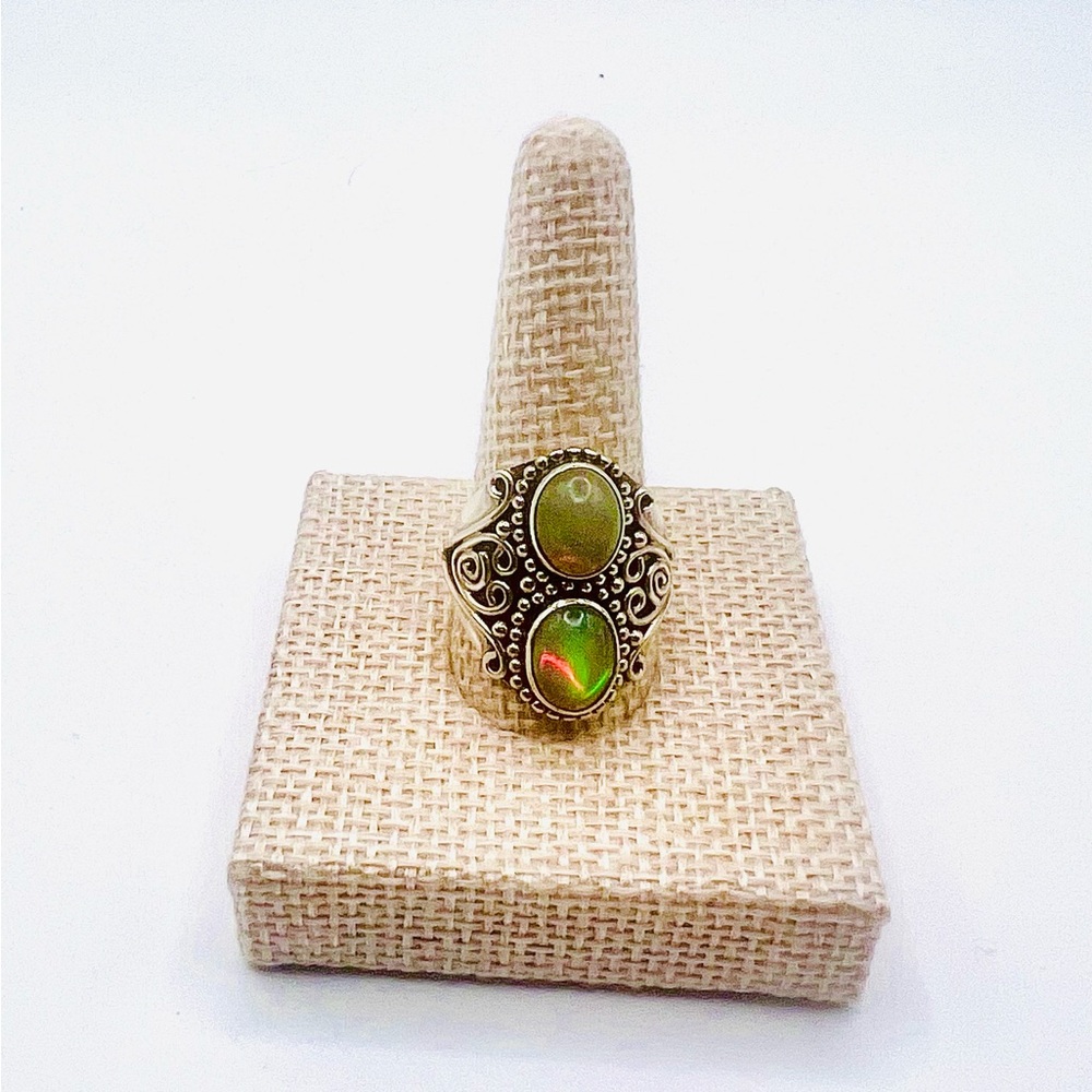 Sterling Silver Opal Jelly Ring